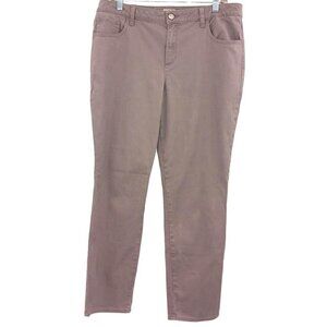 LOGO Lori Goldstein 5 Pocket Stretch Sateen Skinny Pants Purple High Rise 14